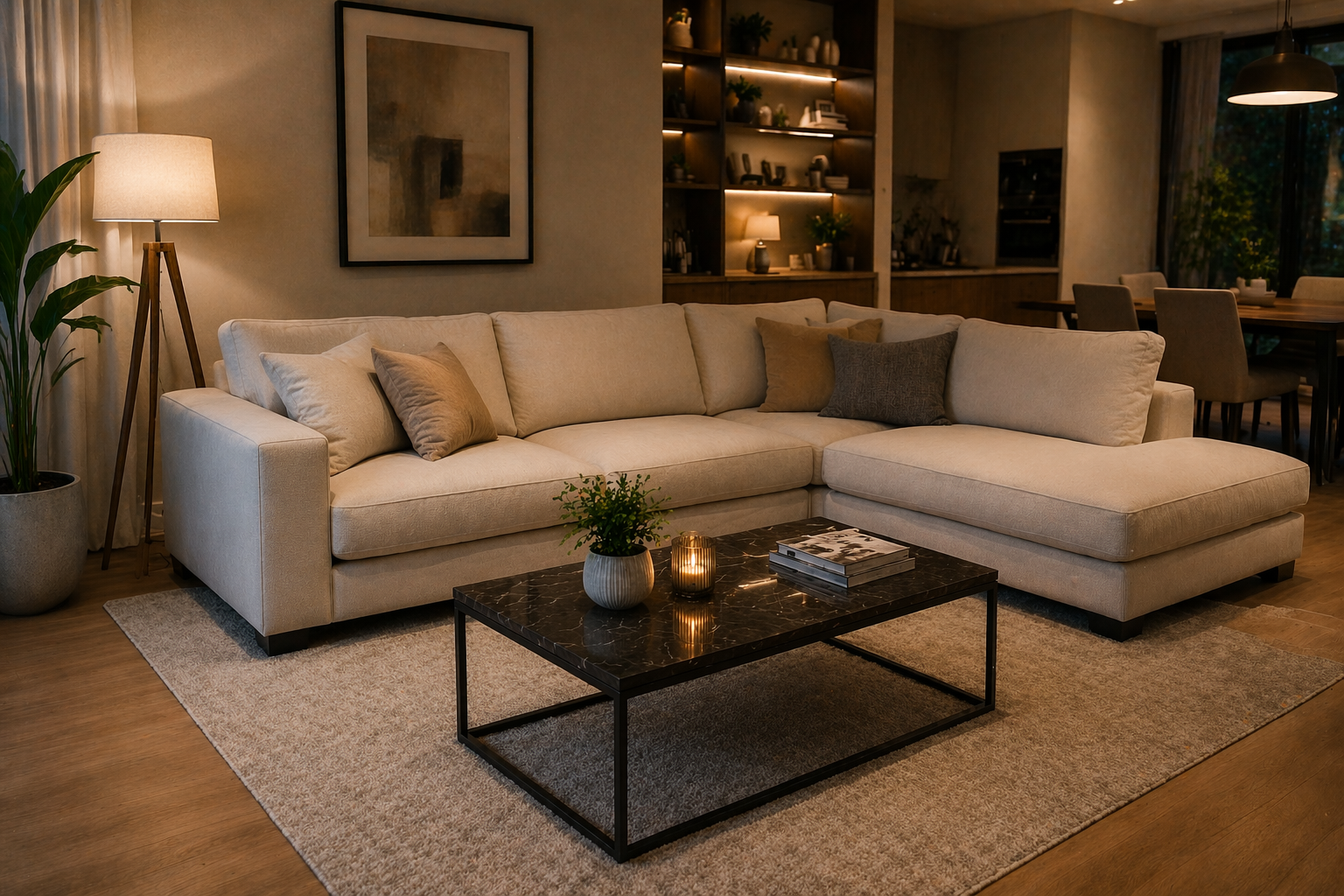 Living premium con sillón limpio